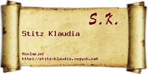 Stitz Klaudia névjegykártya