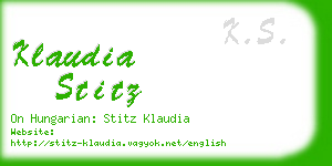 klaudia stitz business card